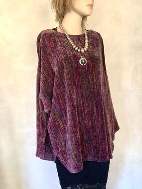 Nancy Bloch Handwoven M Chenille Tunic💜